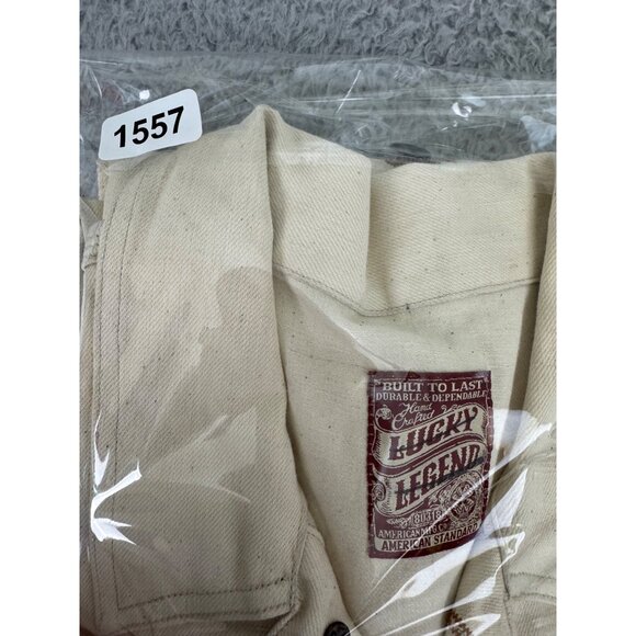 NWOT Lucky Brand Mens M Off-White Denim Industrial Jacket Casual Western *Read - Picture 10 of 12